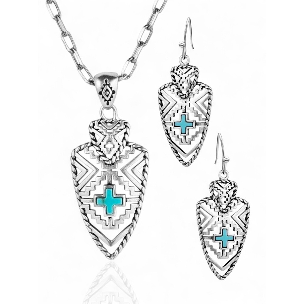 Montana Silversmiths Patterns Of The Southwest Necklace & Earrings - Retail $135